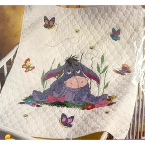 Eeyore & Butterflies Baby Quilt Cross Stitch Kit 1133-90 Disney USA Sealed NEW